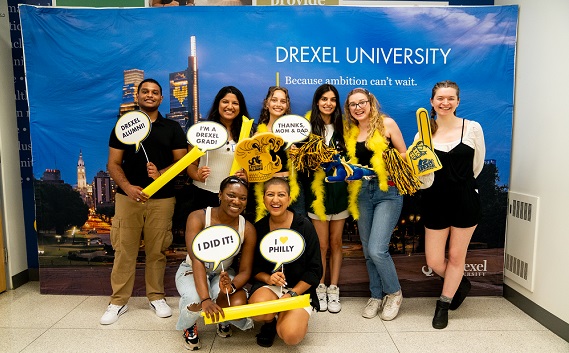 A group of Dornsife students pose at the 2023 end-of-year event